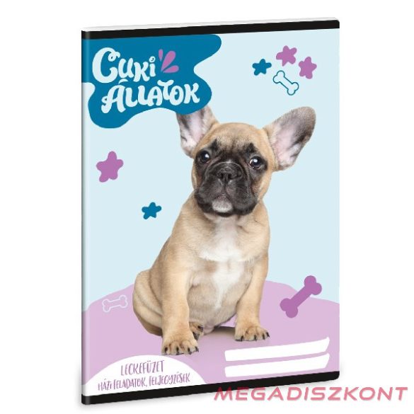 Leckefüzet ARS UNA A/5 32 lapos Cuki-Francia bulldog