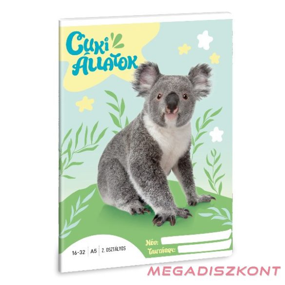 Füzet vonalas ARS UNA A/5 32 lapos 16-32 2.osztályos Cuki-Koala
