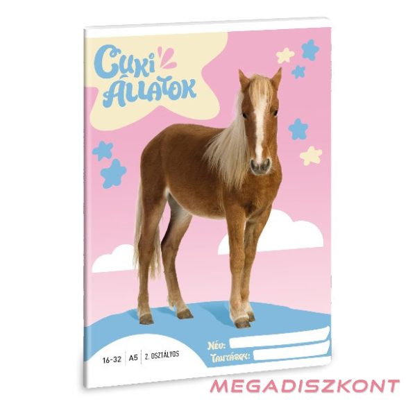 Füzet vonalas ARS UNA A/5 32 lapos 16-32 2.osztályos Cuki-Palomino póni