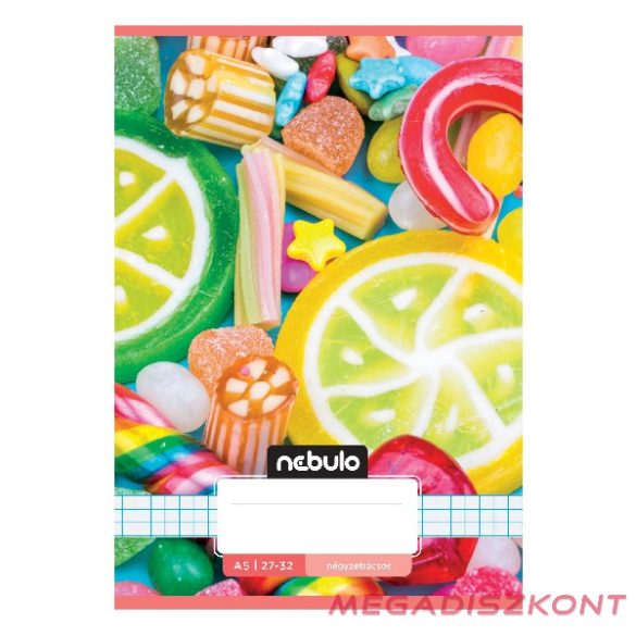 Füzet kockás NEBULO A/5 32 lapos 27-32 Cuki 16 darabos