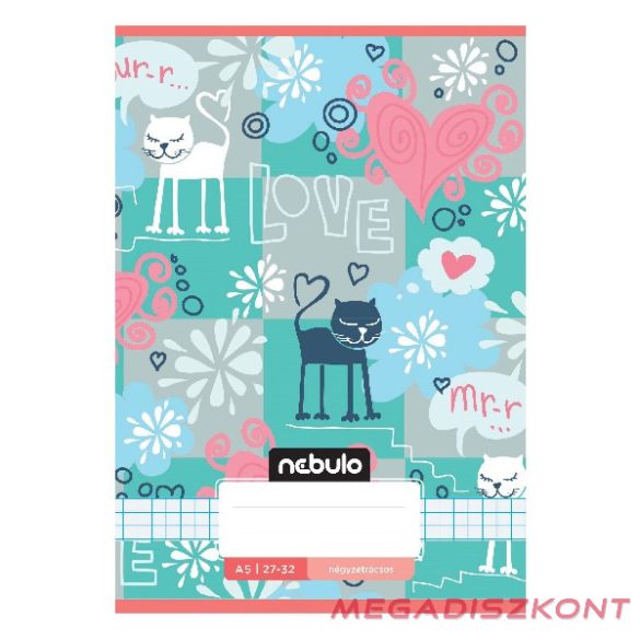 Füzet kockás NEBULO A/5 32 lapos 27-32 Cuki 16 darabos