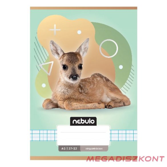 Füzet kockás NEBULO A/5 32 lapos 27-32 Állatok 16 darabos