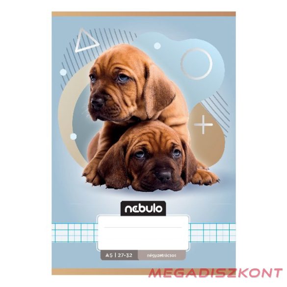 Füzet kockás NEBULO A/5 32 lapos 27-32 Állatok 16 darabos