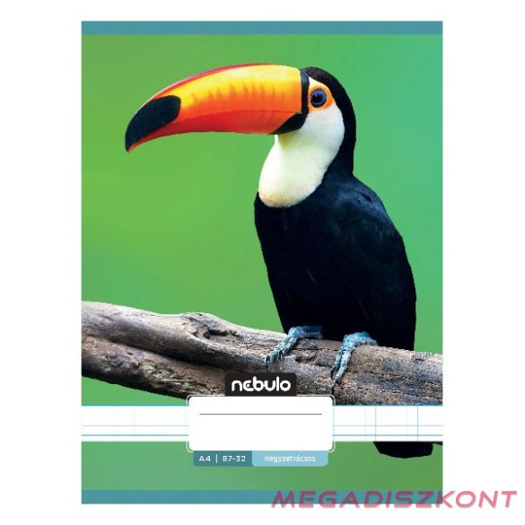 Füzet kockás NEBULO A/4 32 lapos 87-32 Állatok 12 darabos