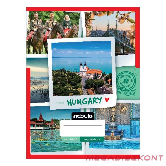 Füzet kockás NEBULO A/4 32 lapos 87-32 Ország-Város 12 darabos