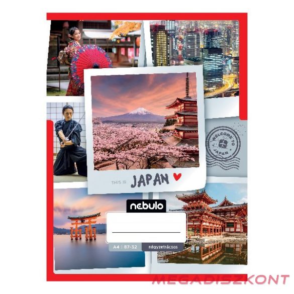 Füzet kockás NEBULO A/4 32 lapos 87-32 Ország-Város 12 darabos