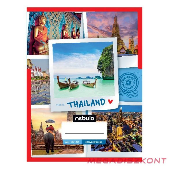 Füzet kockás NEBULO A/4 32 lapos 87-32 Ország-Város 12 darabos