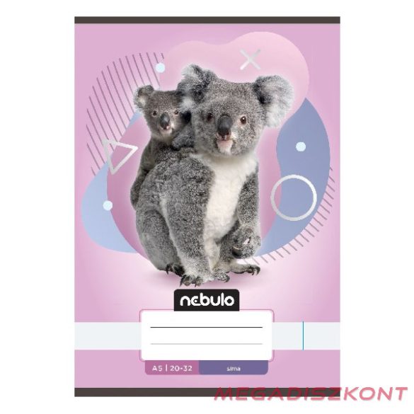 Füzet sima NEBULO A/5 32 lapos 20-32 Állatok 16 darabos
