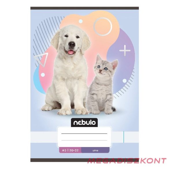 Füzet sima NEBULO A/5 32 lapos 20-32 Állatok 16 darabos