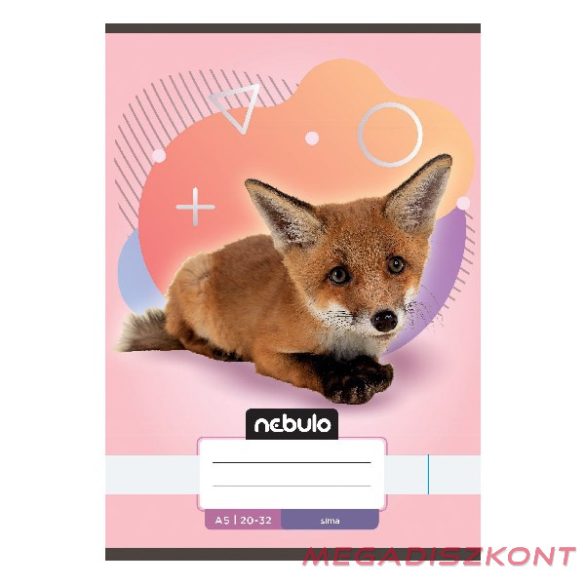 Füzet sima NEBULO A/5 32 lapos 20-32 Állatok 16 darabos