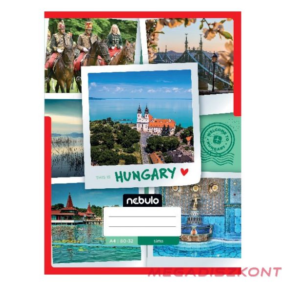 Füzet sima NEBULO A/4 32 lapos 80-32 Ország-Város 12 darabos