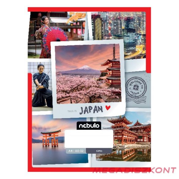 Füzet sima NEBULO A/4 32 lapos 80-32 Ország-Város 12 darabos