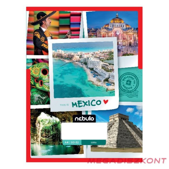 Füzet sima NEBULO A/4 32 lapos 80-32 Ország-Város 12 darabos