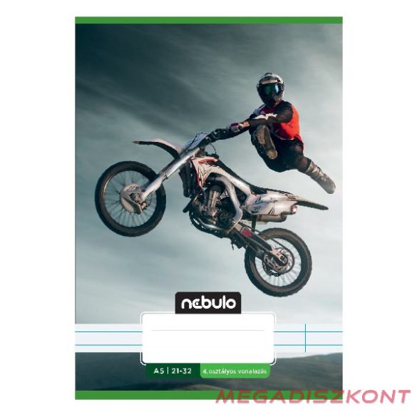 Füzet vonalas NEBULO A/5 32 lapos 21-32 4-8.osztályos Vagány II. 16 darabos
