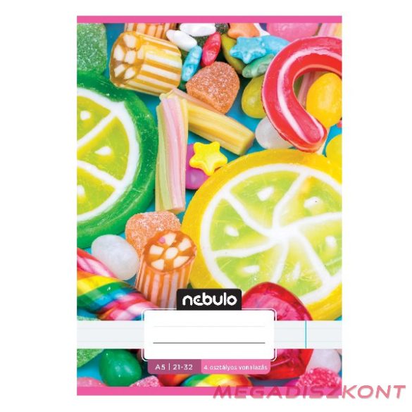 Füzet vonalas NEBULO A/5 32 lapos 21-32 4-8.osztályos Cuki II. 16 darabos