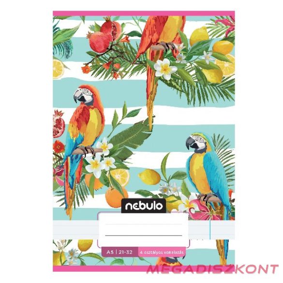 Füzet vonalas NEBULO A/5 32 lapos 21-32 4-8.osztályos Cuki II. 16 darabos