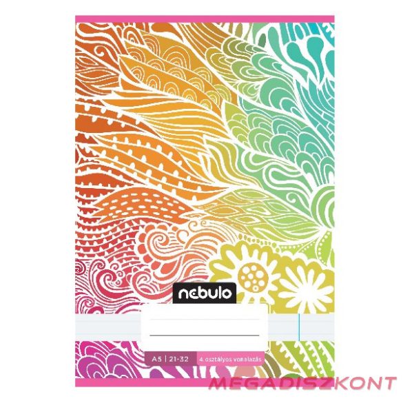 Füzet vonalas NEBULO A/5 32 lapos 21-32 4-8.osztályos Cuki II. 16 darabos