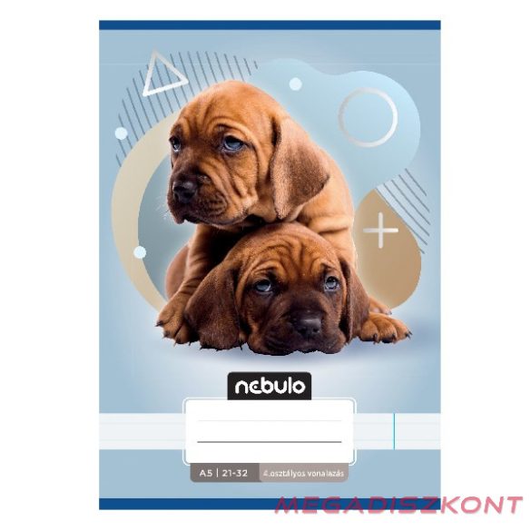 Füzet vonalas NEBULO A/5 32 lapos 21-32 4-8.osztályos Állatok 16 darabos