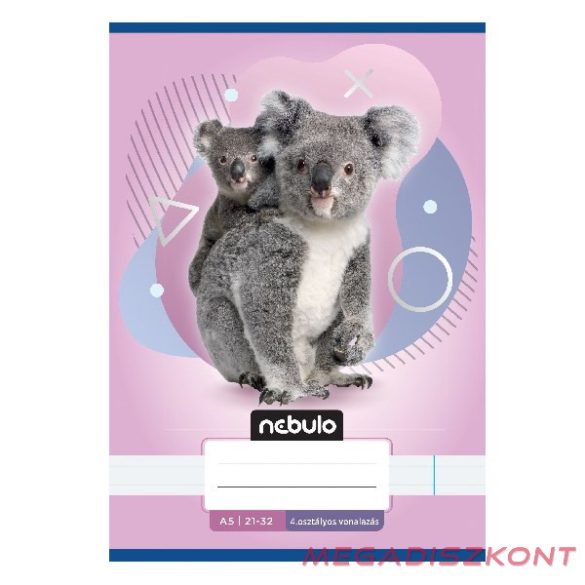 Füzet vonalas NEBULO A/5 32 lapos 21-32 4-8.osztályos Állatok 16 darabos