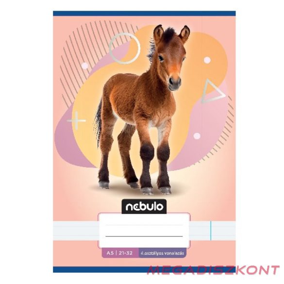 Füzet vonalas NEBULO A/5 32 lapos 21-32 4-8.osztályos Állatok 16 darabos