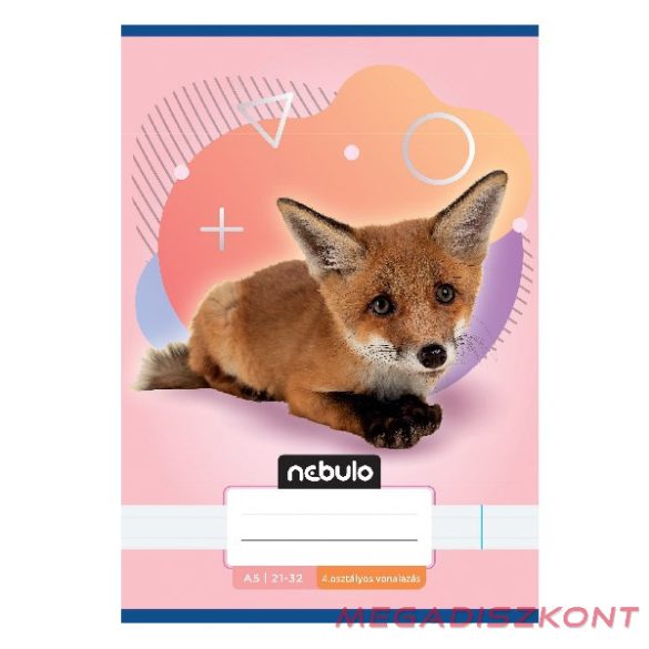Füzet vonalas NEBULO A/5 32 lapos 21-32 4-8.osztályos Állatok 16 darabos