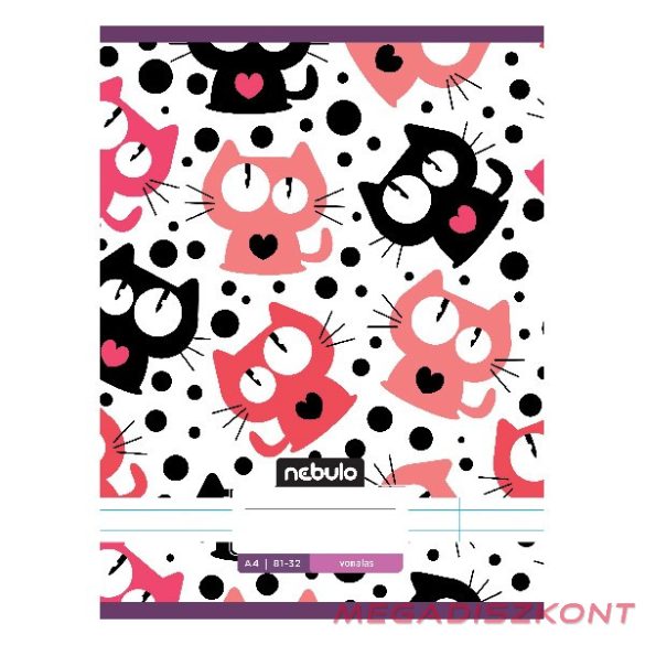 Füzet vonalas NEBULO A/4 32 lapos 81-32 L-Design 12 darabos