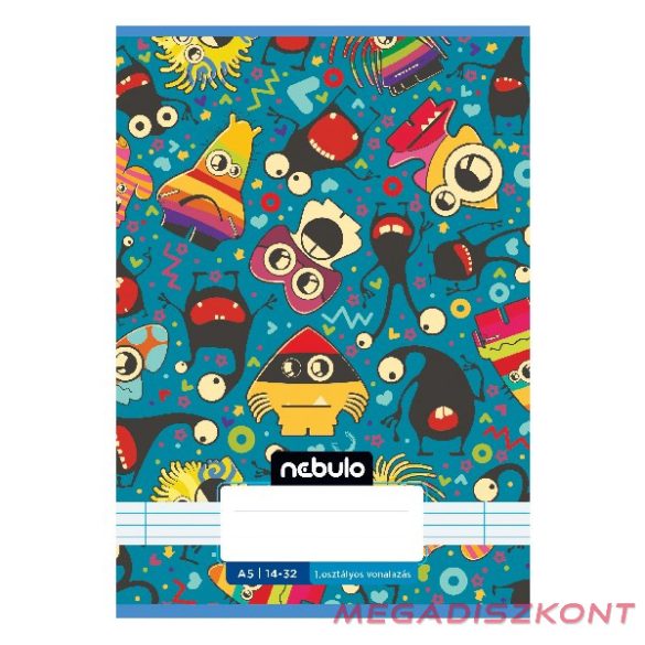 Füzet vonalas NEBULO A/5 32 lapos 14-32 1.osztályos Vagány 16 darabos