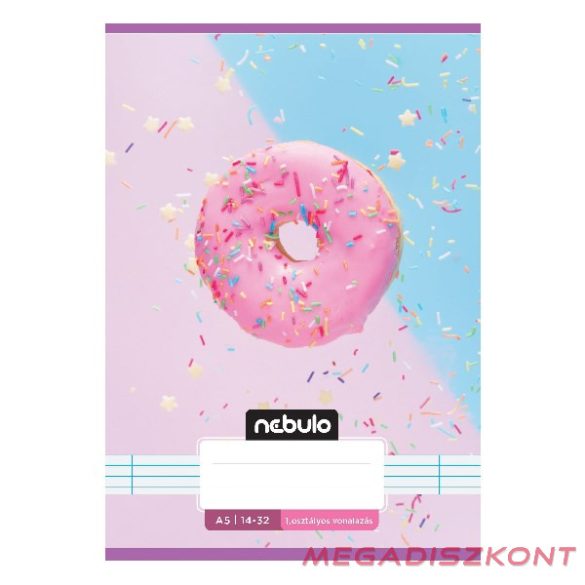 Füzet vonalas NEBULO A/5 32 lapos 14-32 1.osztályos Cuki 16 darabos