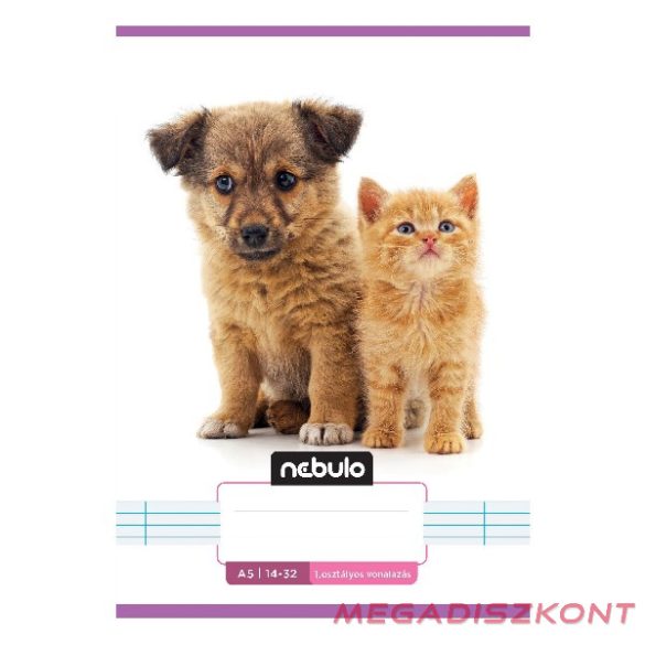 Füzet vonalas NEBULO A/5 32 lapos 14-32 1.osztályos Cuki 16 darabos