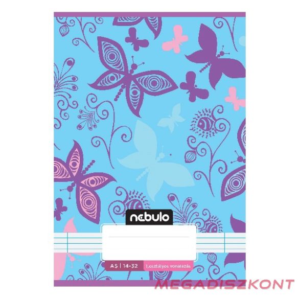 Füzet vonalas NEBULO A/5 32 lapos 14-32 1.osztályos Cuki 16 darabos