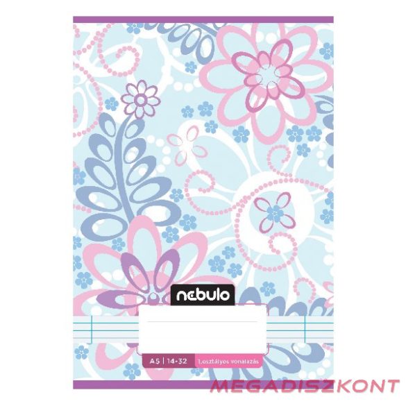 Füzet vonalas NEBULO A/5 32 lapos 14-32 1.osztályos Cuki 16 darabos