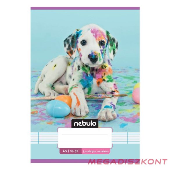Füzet vonalas NEBULO A/5 32 lapos 16-32 2.osztályos Cuki 16 darabos