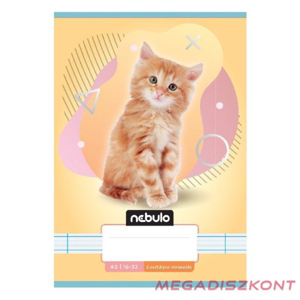 Füzet vonalas NEBULO A/5 32 lapos 16-32 2.osztályos Állatok 16 darabos