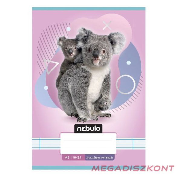 Füzet vonalas NEBULO A/5 32 lapos 16-32 2.osztályos Állatok 16 darabos