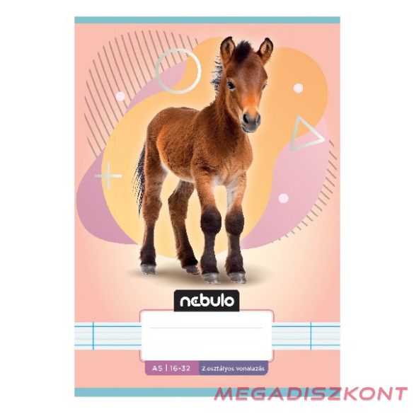 Füzet vonalas NEBULO A/5 32 lapos 16-32 2.osztályos Állatok 16 darabos