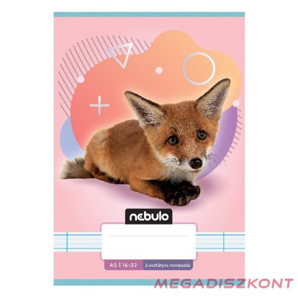 Füzet vonalas NEBULO A/5 32 lapos 16-32 2.osztályos Állatok 16 darabos