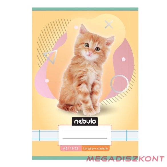 Füzet vonalas NEBULO A/5 32 lapos 12-32 3.osztályos Állatok 16 darabos