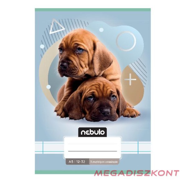 Füzet vonalas NEBULO A/5 32 lapos 12-32 3.osztályos Állatok 16 darabos