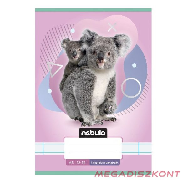 Füzet vonalas NEBULO A/5 32 lapos 12-32 3.osztályos Állatok 16 darabos