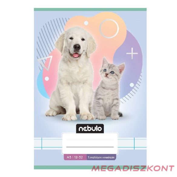 Füzet vonalas NEBULO A/5 32 lapos 12-32 3.osztályos Állatok 16 darabos