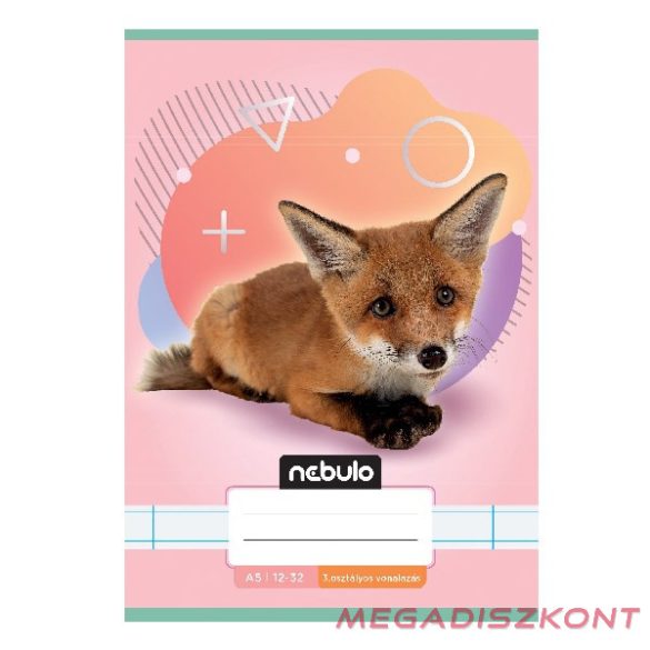 Füzet vonalas NEBULO A/5 32 lapos 12-32 3.osztályos Állatok 16 darabos