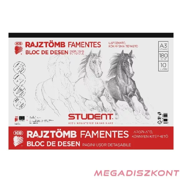 Rajztömb ICO Student A/3 10 lapos