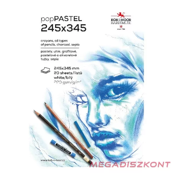 Rajztömb KOH-I-NOOR 9920 245x345 mm 20 lapos pasztell fehér