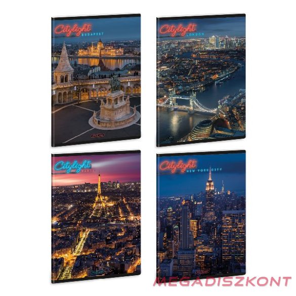 Szótárfüzet ARS UNA A/5 40 lapos extra kapcsos City Light