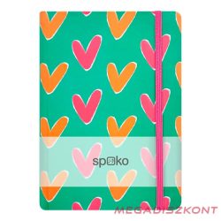   Jegyzetfüzet vonalas SPOKO A/5 96 lapos gumis keményfedeles kicsi szív