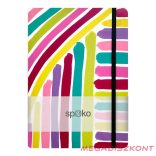 Jegyzetfüzet vonalas SPOKO A/5 96 lapos gumis keményfedeles rózsaszín ecset