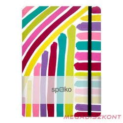   Jegyzetfüzet vonalas SPOKO A/5 96 lapos gumis keményfedeles rózsaszín ecset