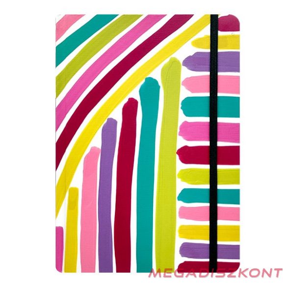 Jegyzetfüzet vonalas SPOKO A/5 96 lapos gumis keményfedeles rózsaszín ecset