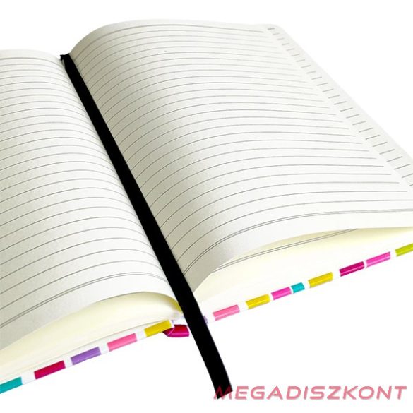 Jegyzetfüzet vonalas SPOKO A/5 96 lapos gumis keményfedeles rózsaszín ecset