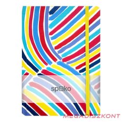   Jegyzetfüzet vonalas SPOKO A/5 96 lapos gumis keményfedeles kék ecset